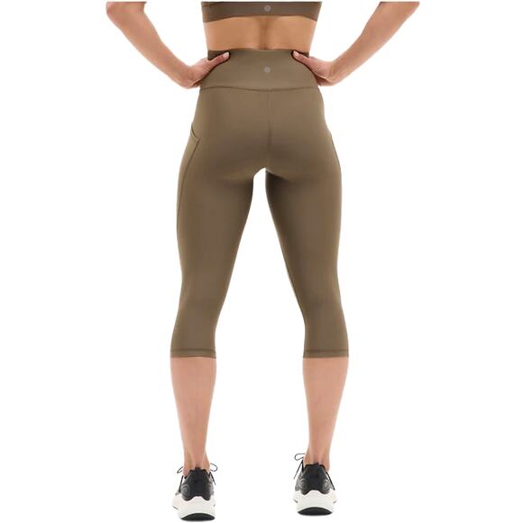 Athleta Interval Stash High Rise Capri Leggings Sz S New $99 Clay Brown 21” Ins - Picture 2 of 8